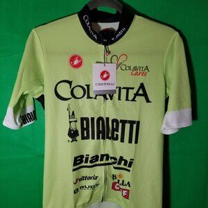 Castelli Colacita Bialetti Bianchi Cycling Jersey Men Large Lime Green